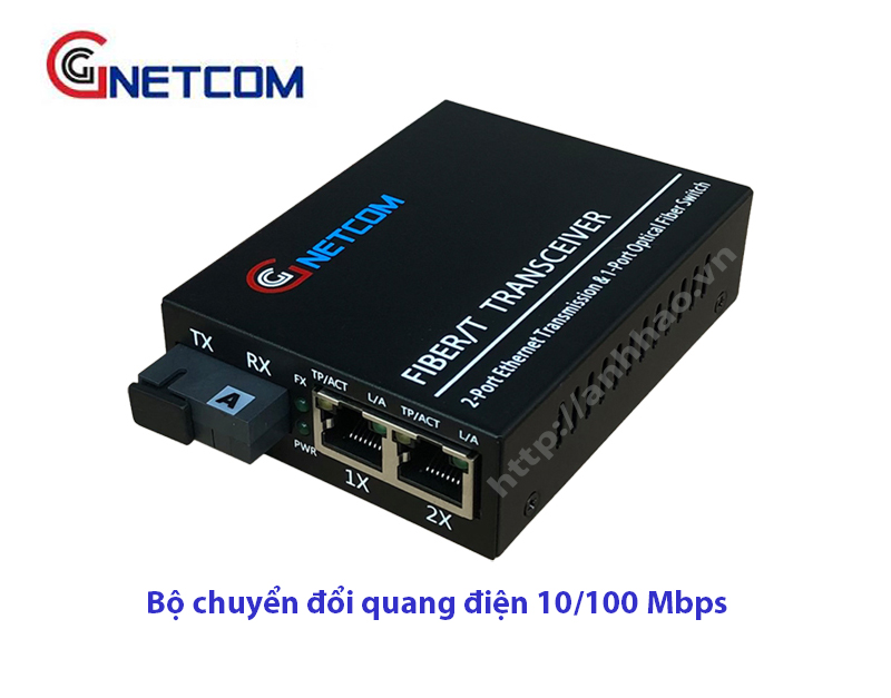 Bộ chuyển đổi quang điện GNETCOM 1 ra 2 LAN 10/100Mbps mã GNC-1111S/ GNC-1112S